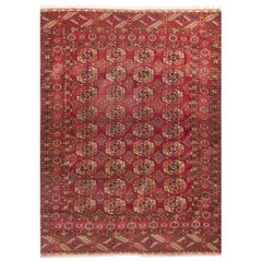 Tapis Tekke Bokhara ancien, vers 1890  4' x 4'10 pouces