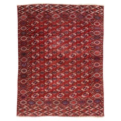 Antique Tekke Main Carpet, Wool, Turkmenistan, Late 19th Century