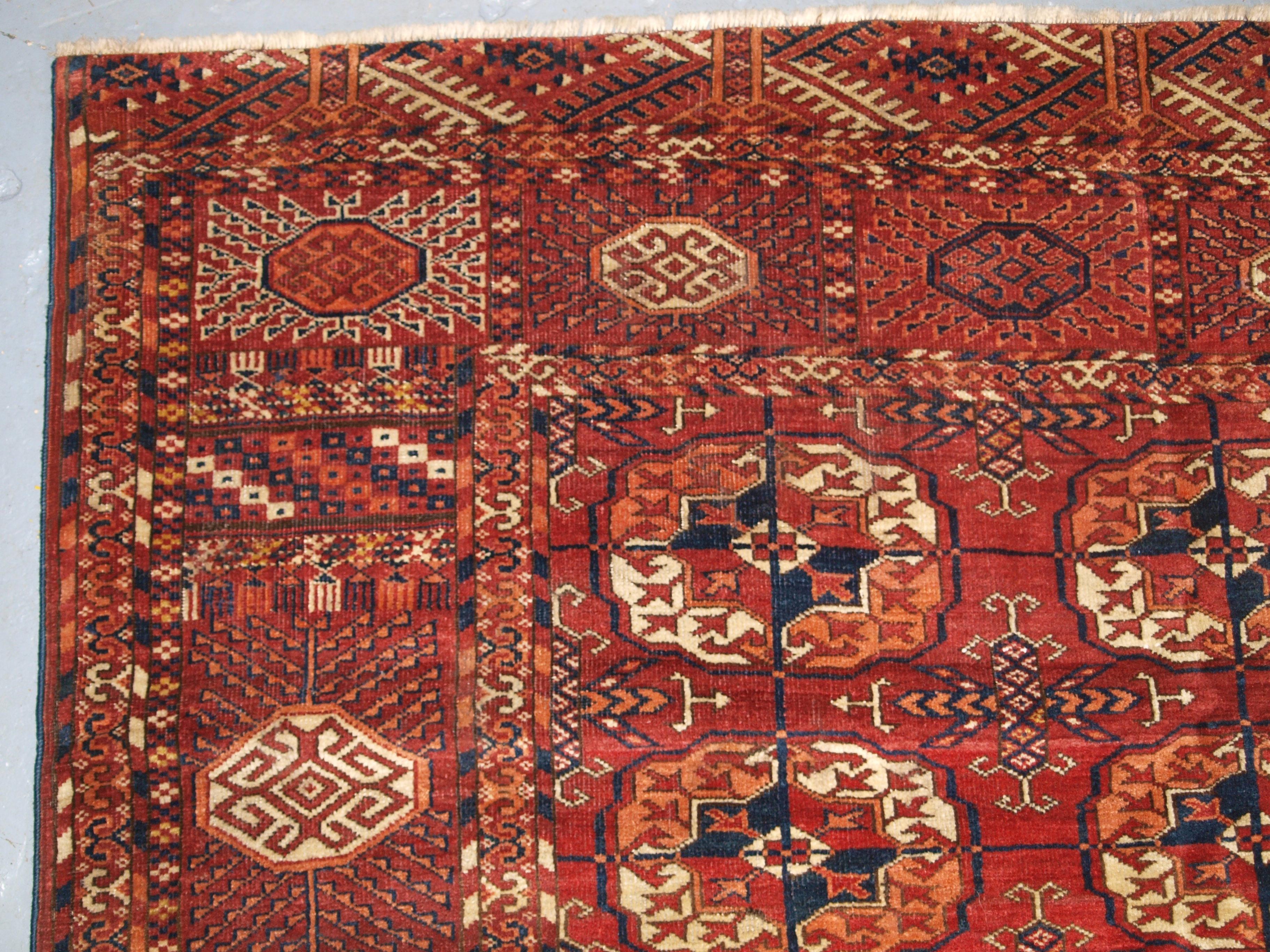 Wool Antique Tekke Turkmen 12 Gul Torba, circa 1850 For Sale