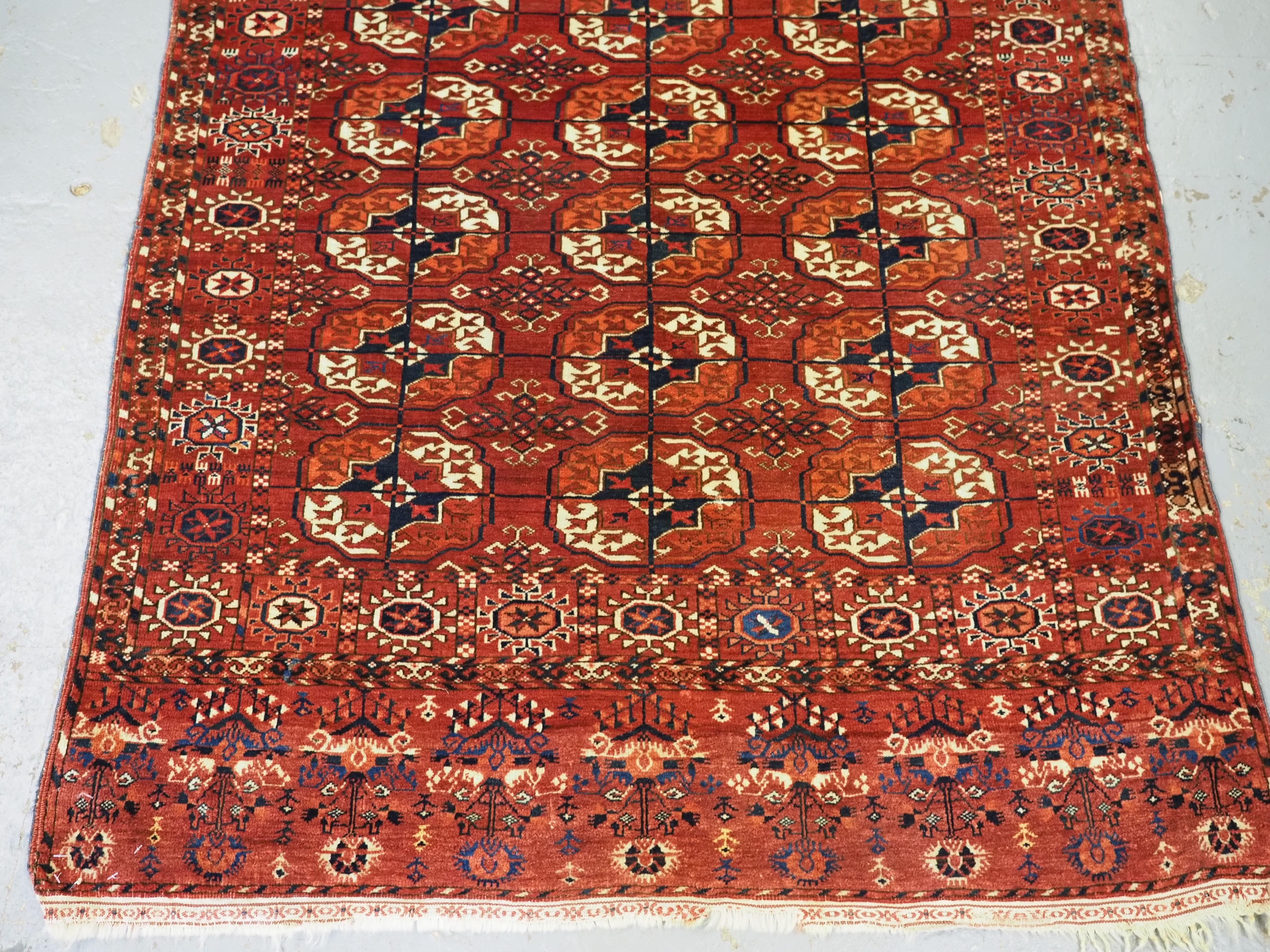 Antiker Tekke Turkmen 'Dip Khali' Teppich aus Turkmen im Zustand „Gut“ im Angebot in Moreton-In-Marsh, GB