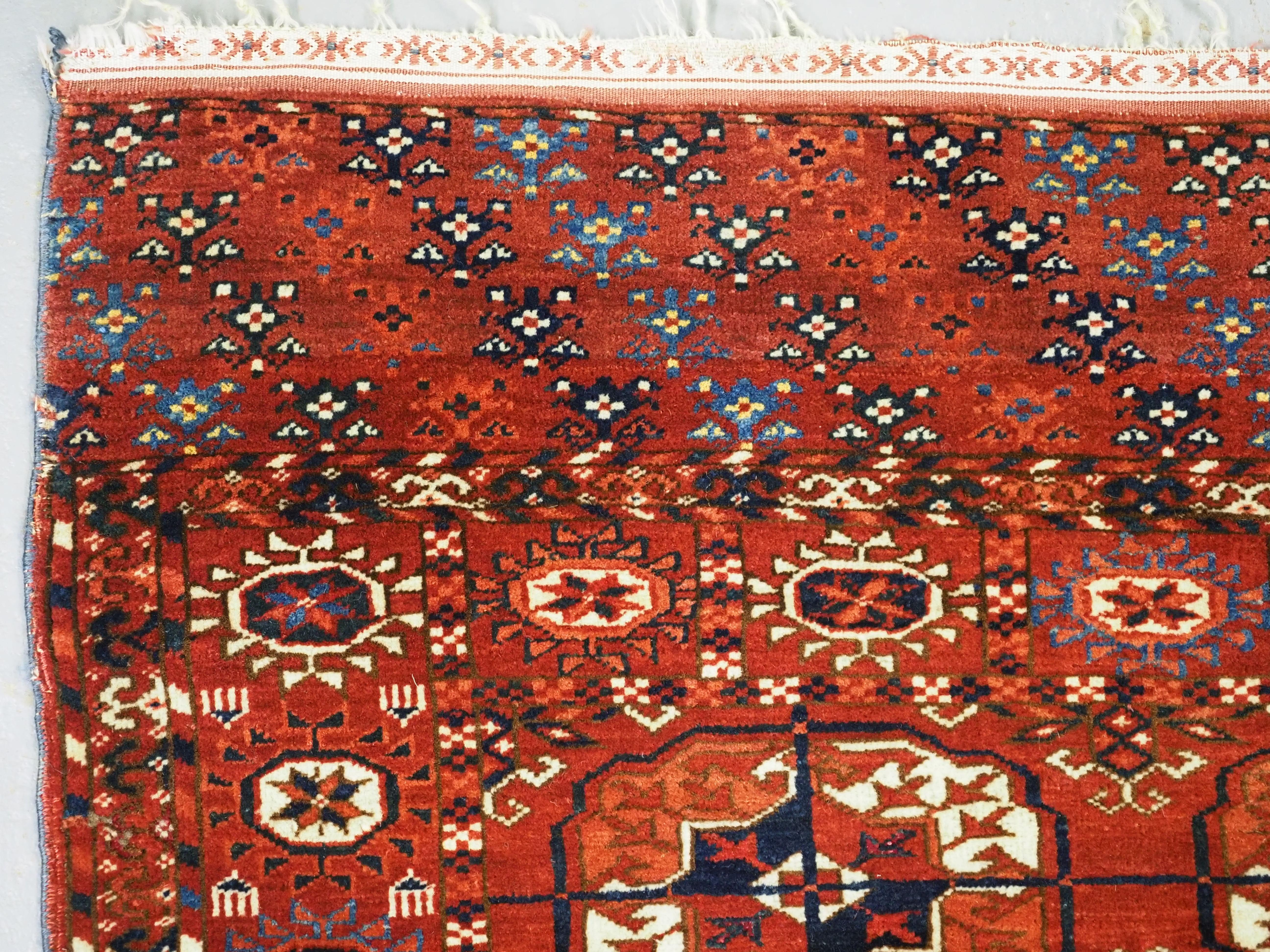 Wool Antique Tekke Turkmen 'Dip Khali' Rug For Sale