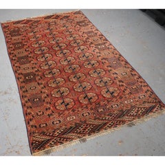 Antique Tekke Turkmen 'Dip Khali' Rug, Soft Warm Red Colour, Circa 1900
