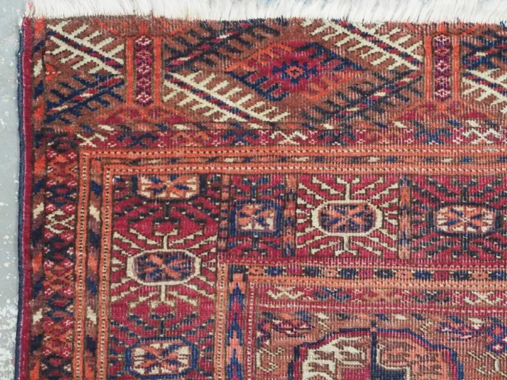 20th Century Antique Tekke Turkmen Dowry Rug, Cochineal Dye, Circa 1900 For Sale