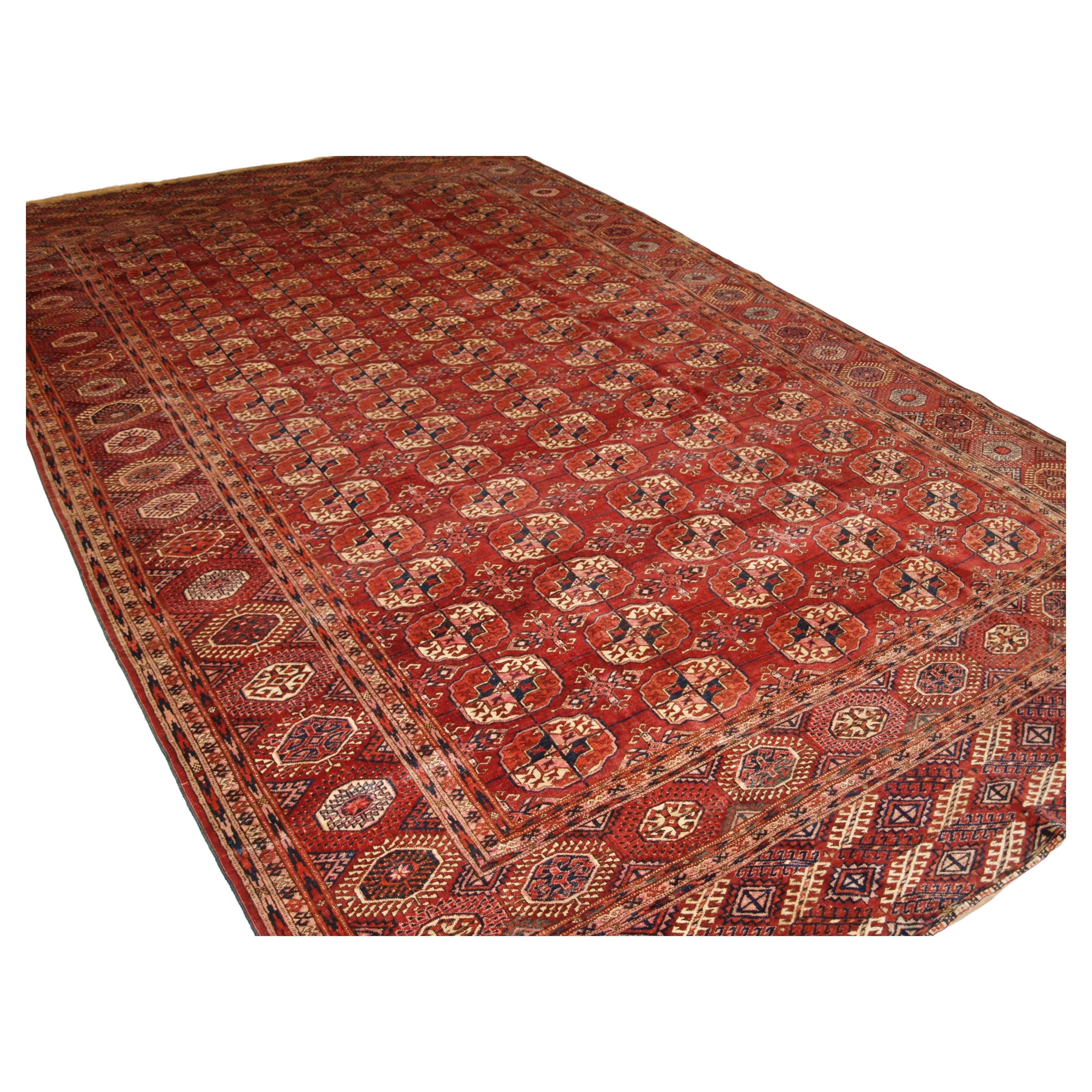 Antique Tekke Turkmen Main Carpet of Large Size