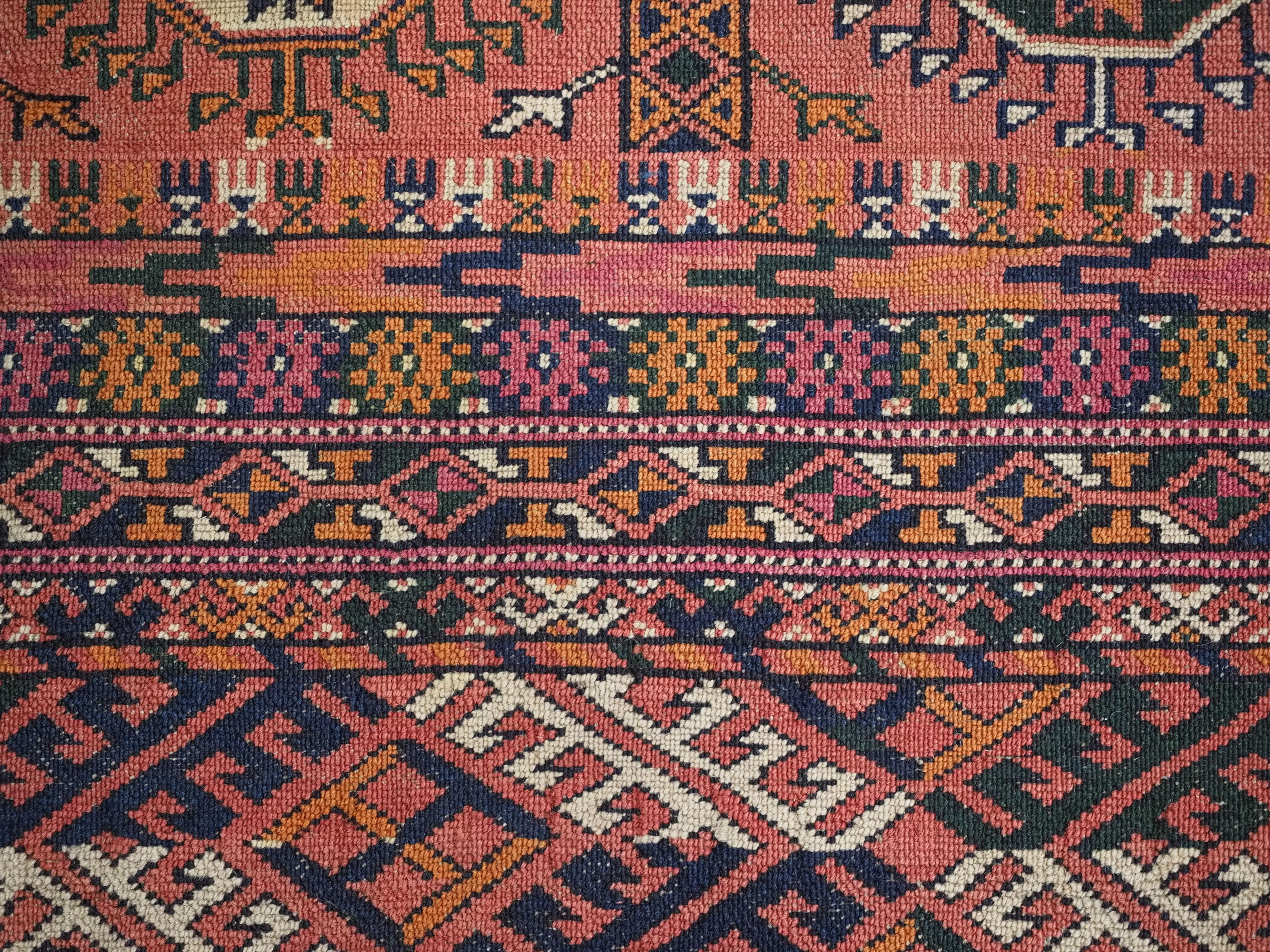 Antique Tekke Turkmen main carpet with 4 rows of 12 guls.  Circa 1900. For Sale 7