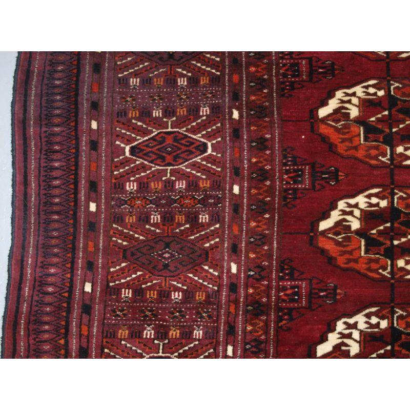 19th Century Antique Tekke Turkmen Main Carpet with Superb Rich Colour For Sale