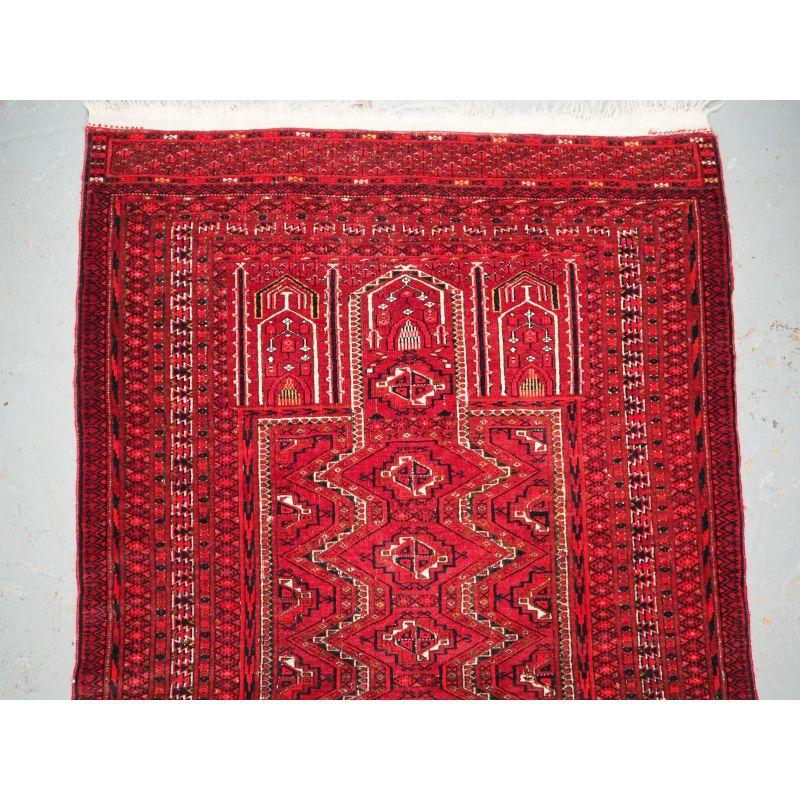 Dyed Antique Tekke Turkmen Prayer Rug For Sale