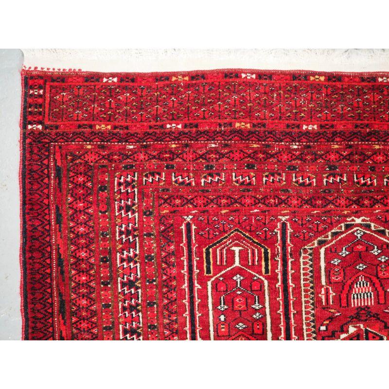Antiker Tekke Turkmenischer Gebetsteppich im Zustand „Gut“ im Angebot in Moreton-In-Marsh, GB
