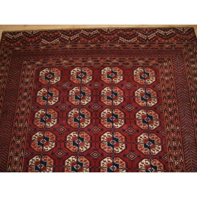 19th Century Antique Tekke Turkmen Rug of Traditional Design and Excellent Color For Sale