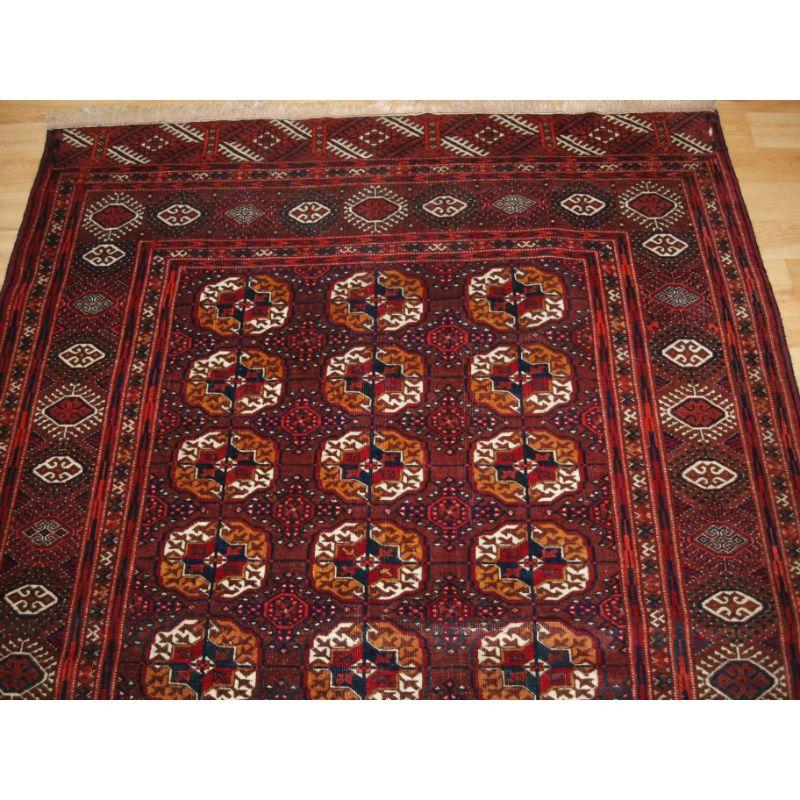 19th Century Antique Tekke Turkmen Rug of Traditional Design and Excellent Colour For Sale
