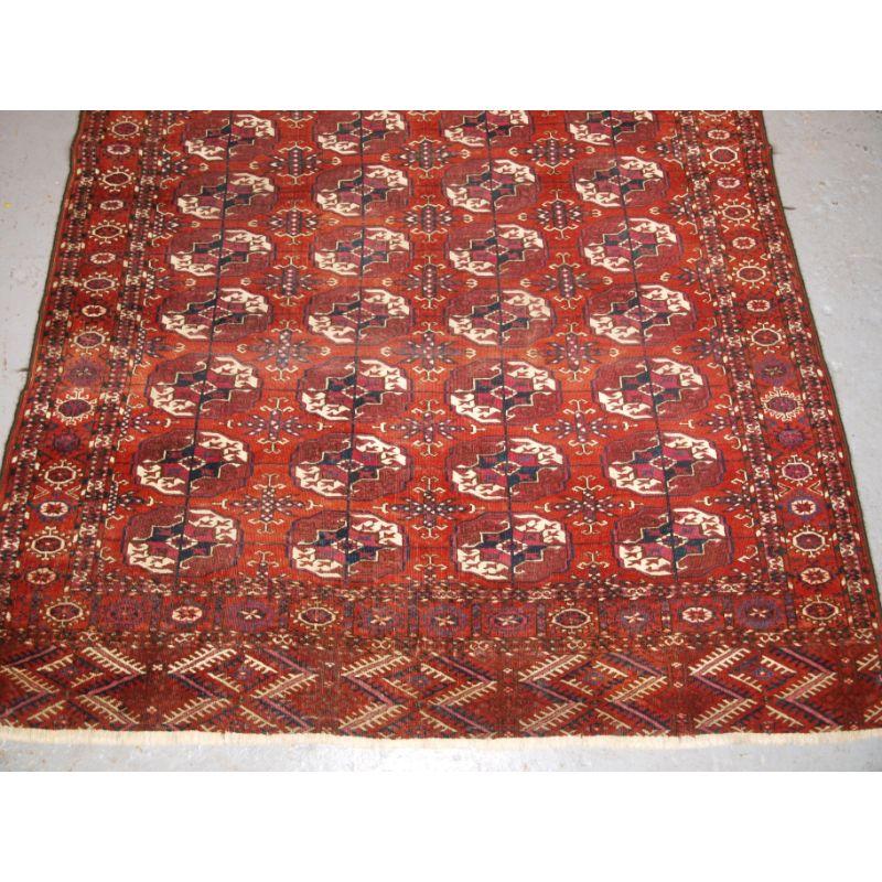 19th Century Antique Tekke Turkmen Rug of Traditional Design For Sale