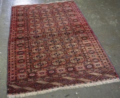 Tapis turkmène Tekke ancien, couleur douce avec rehauts chinois, vers 1900