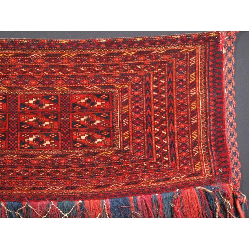 Antique Tekke Turkmen Torba, Original Condition, Good Colour circa 1900 In Excellent Condition For Sale In Moreton-In-Marsh, GB