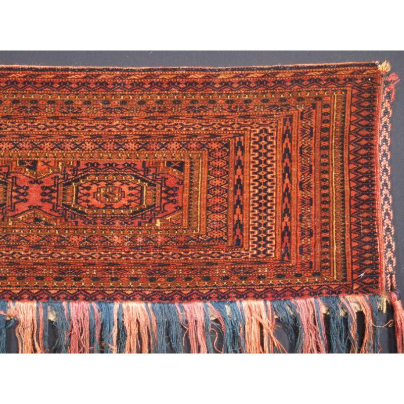 Antique Tekke Turkmen Torba with Turreted Gul Design, circa 1900 In Excellent Condition For Sale In Moreton-In-Marsh, GB