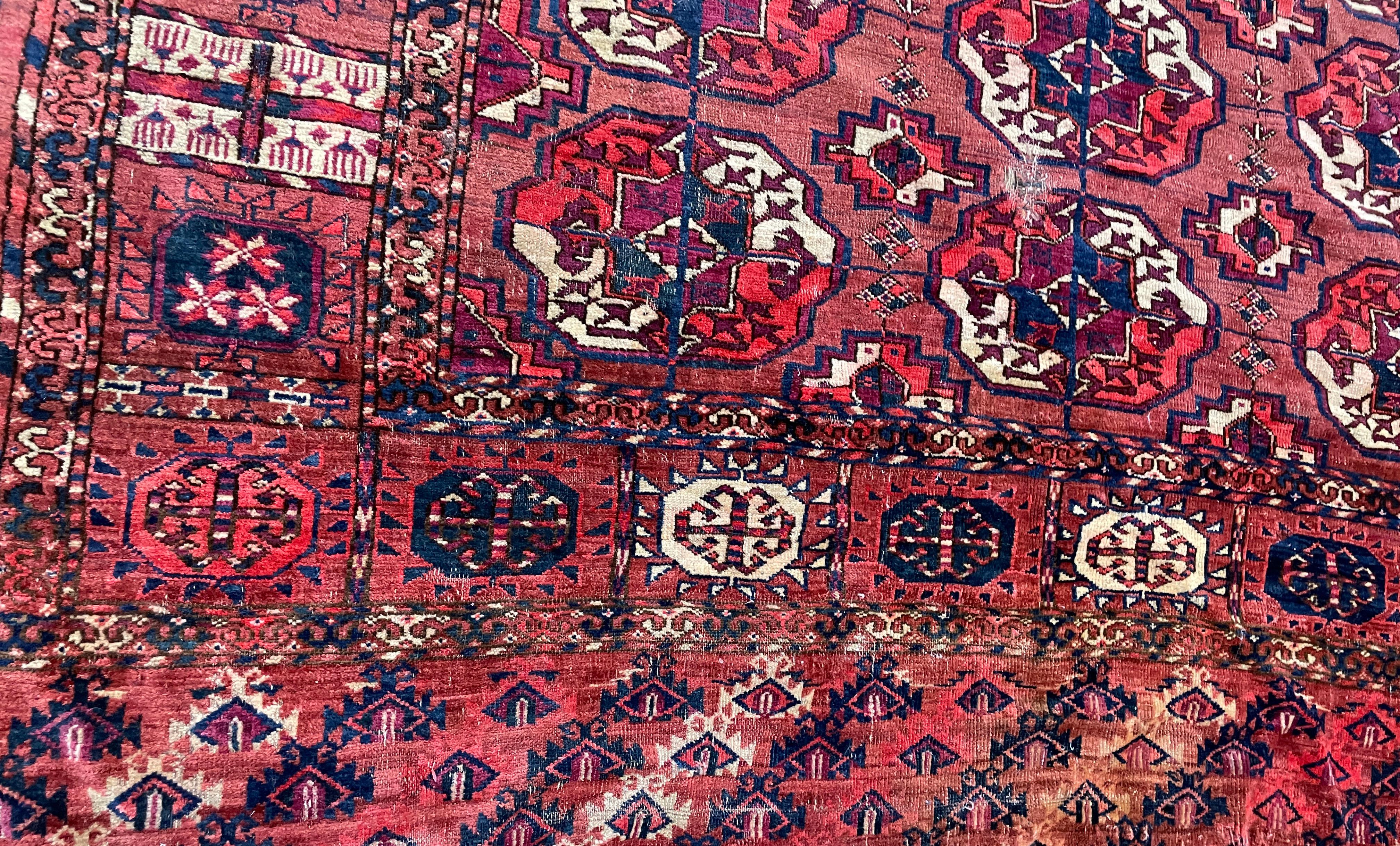Antiker Tekke Turkoman-Teppich, wie er ist, wie er ist im Angebot 2