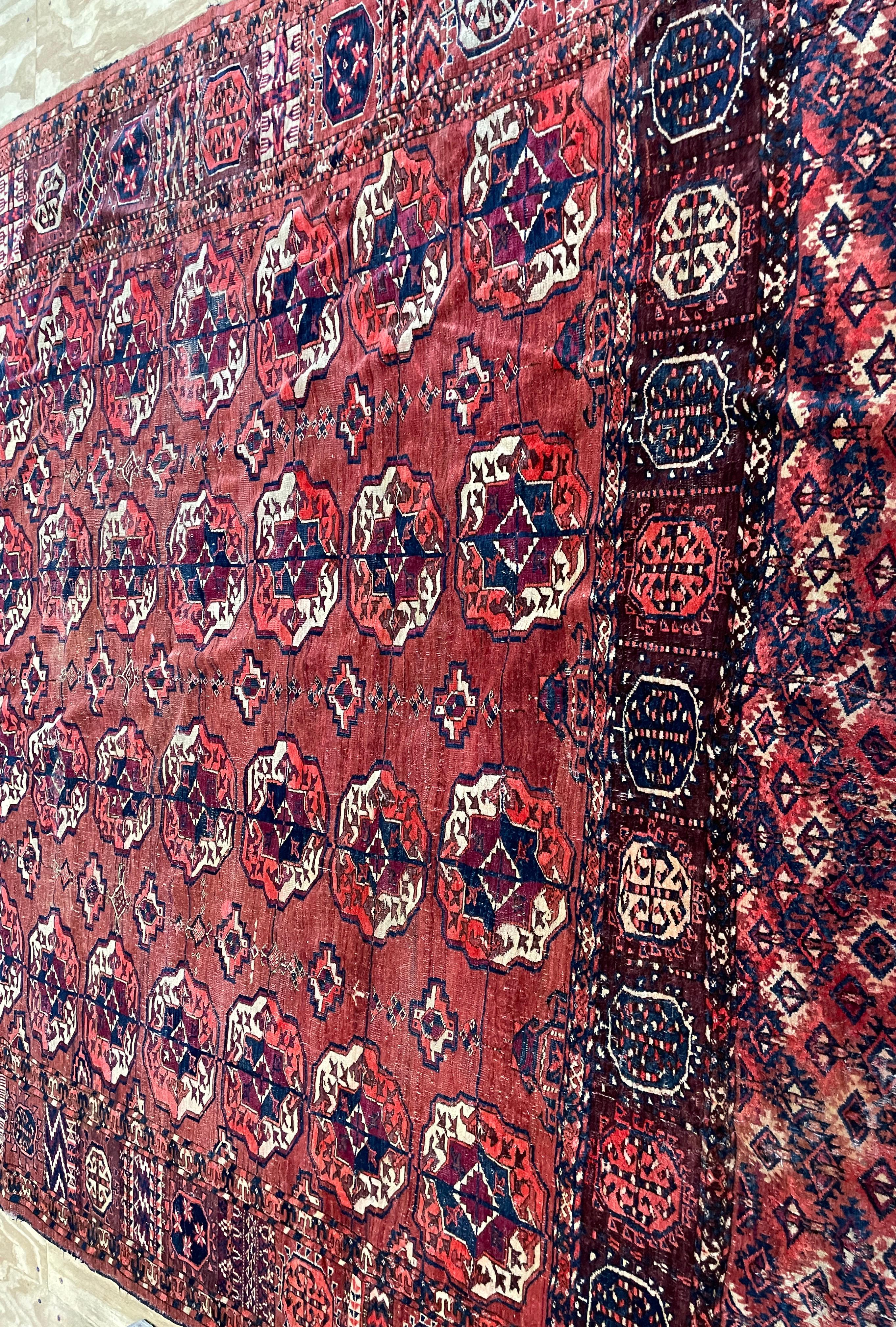 Antique Tekke Turkoman Carpet, AS IS For Sale 6