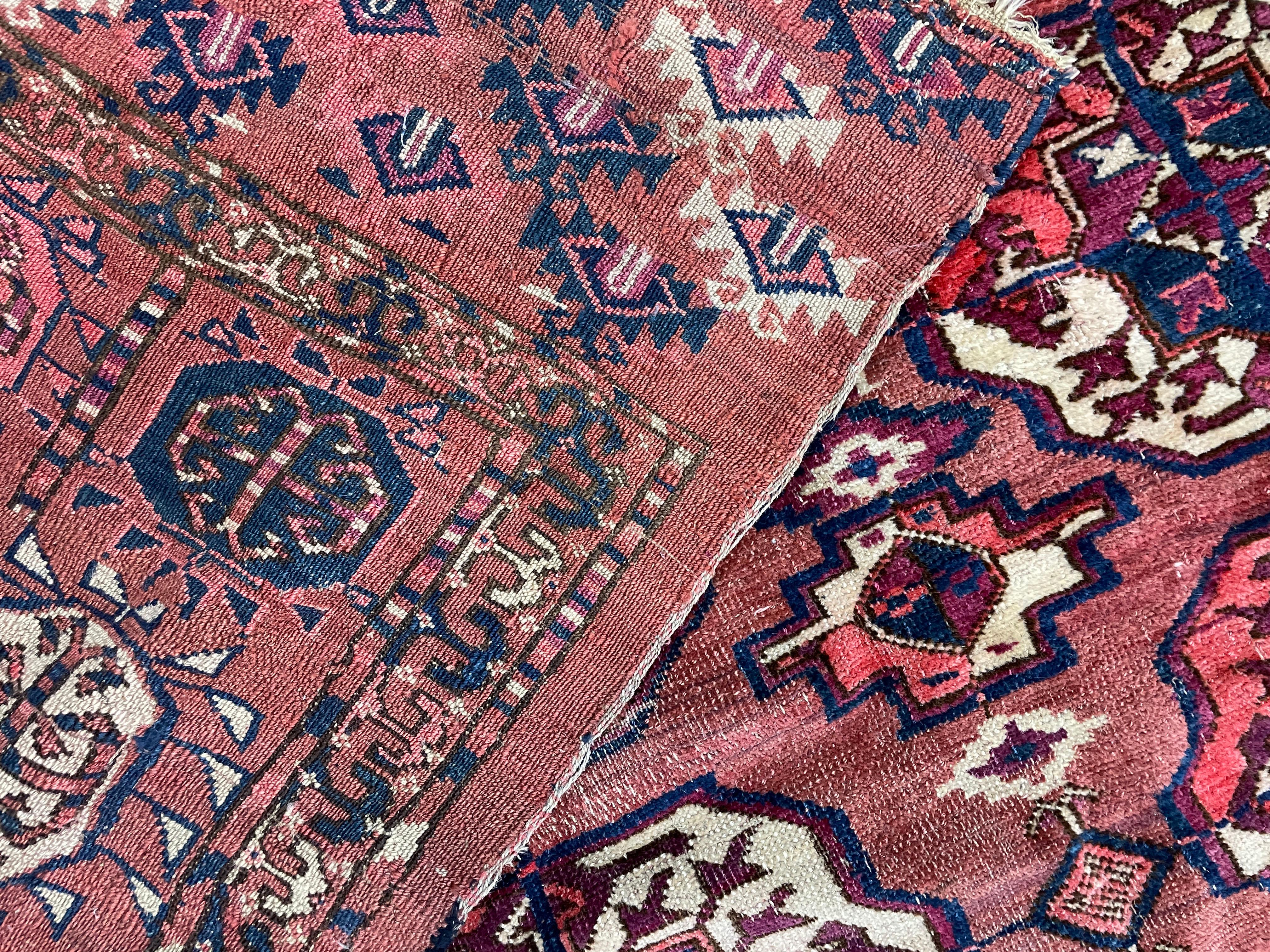 Central Asian Antique Tekke Turkoman Carpet, AS IS For Sale