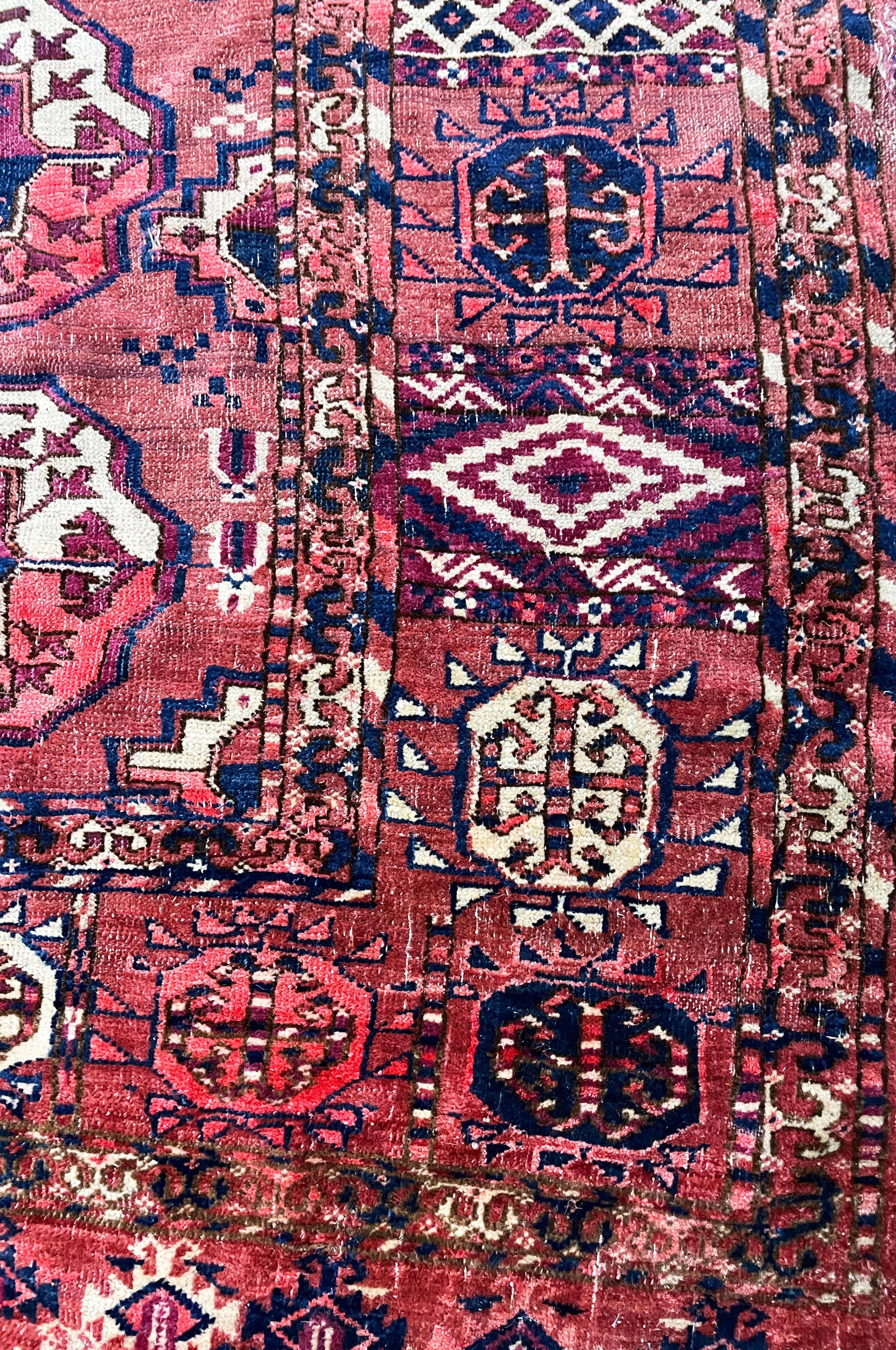 Antiker Tekke Turkoman-Teppich, wie er ist, wie er ist (19. Jahrhundert) im Angebot