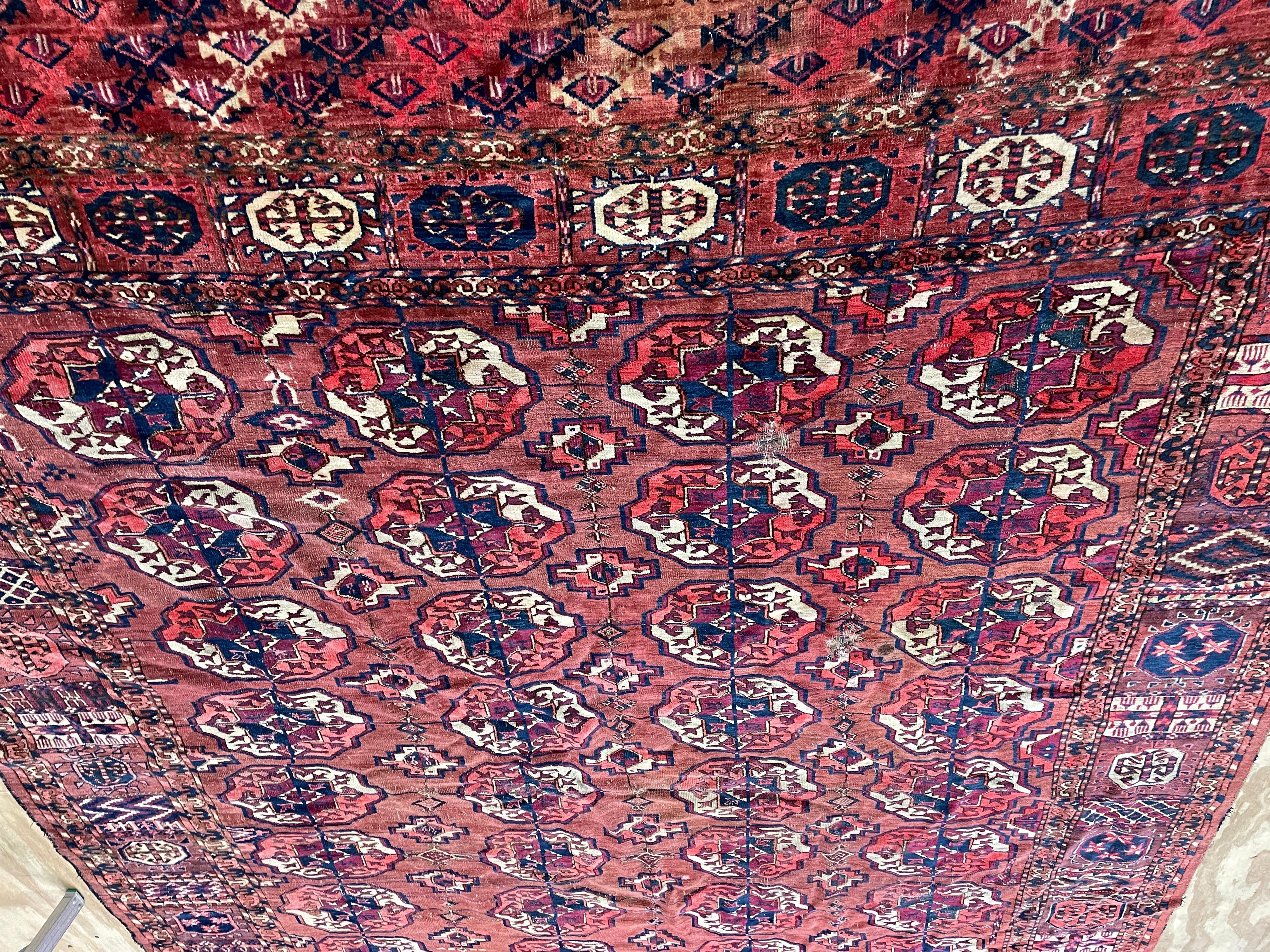 Antiker Tekke Turkoman-Teppich, wie er ist, wie er ist im Angebot 1