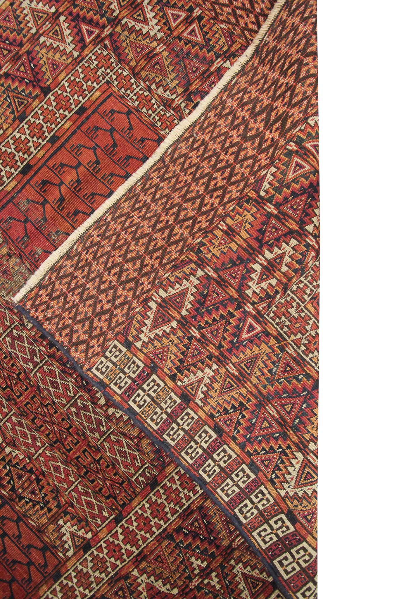 Antique Tekke Turkoman Hatchli Ensi Rug Fine Tribal Rug 1880 For Sale 5