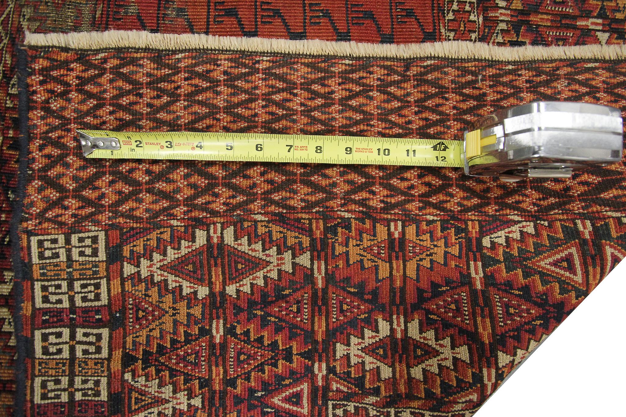 Antique Tekke Turkoman Hatchli Ensi Rug Fine Tribal Rug 1880 For Sale 6
