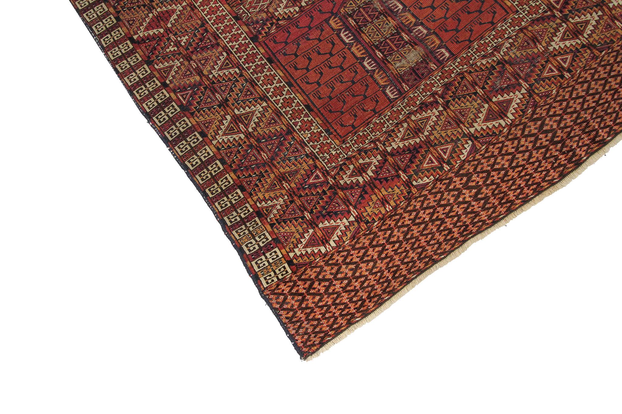 Antique Tekke Turkoman Hatchli Ensi Rug Fine Tribal Rug 1880 For Sale 1