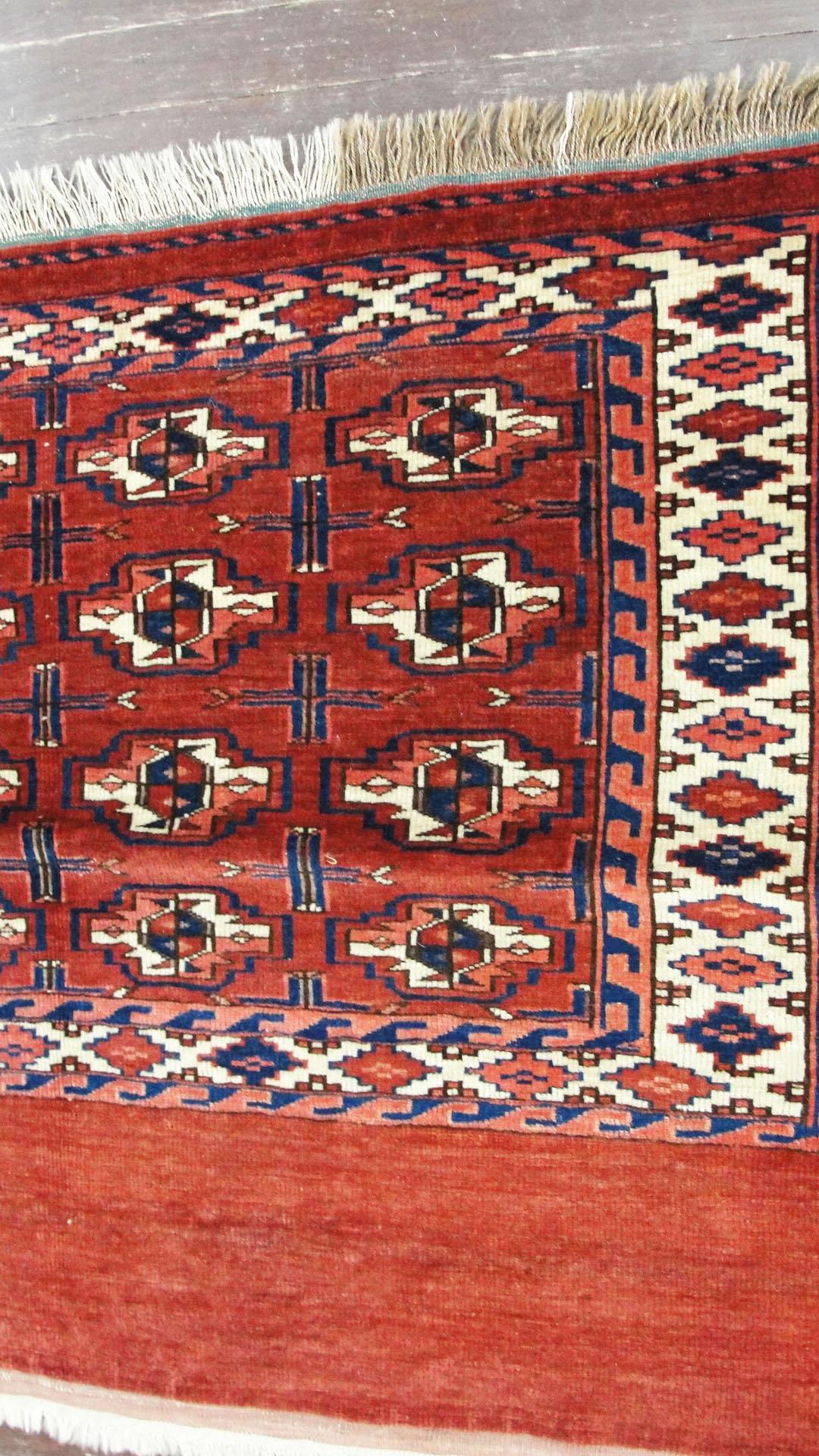 Hand-Knotted Antique Tekke Turkomen Rug, circa 1900s For Sale