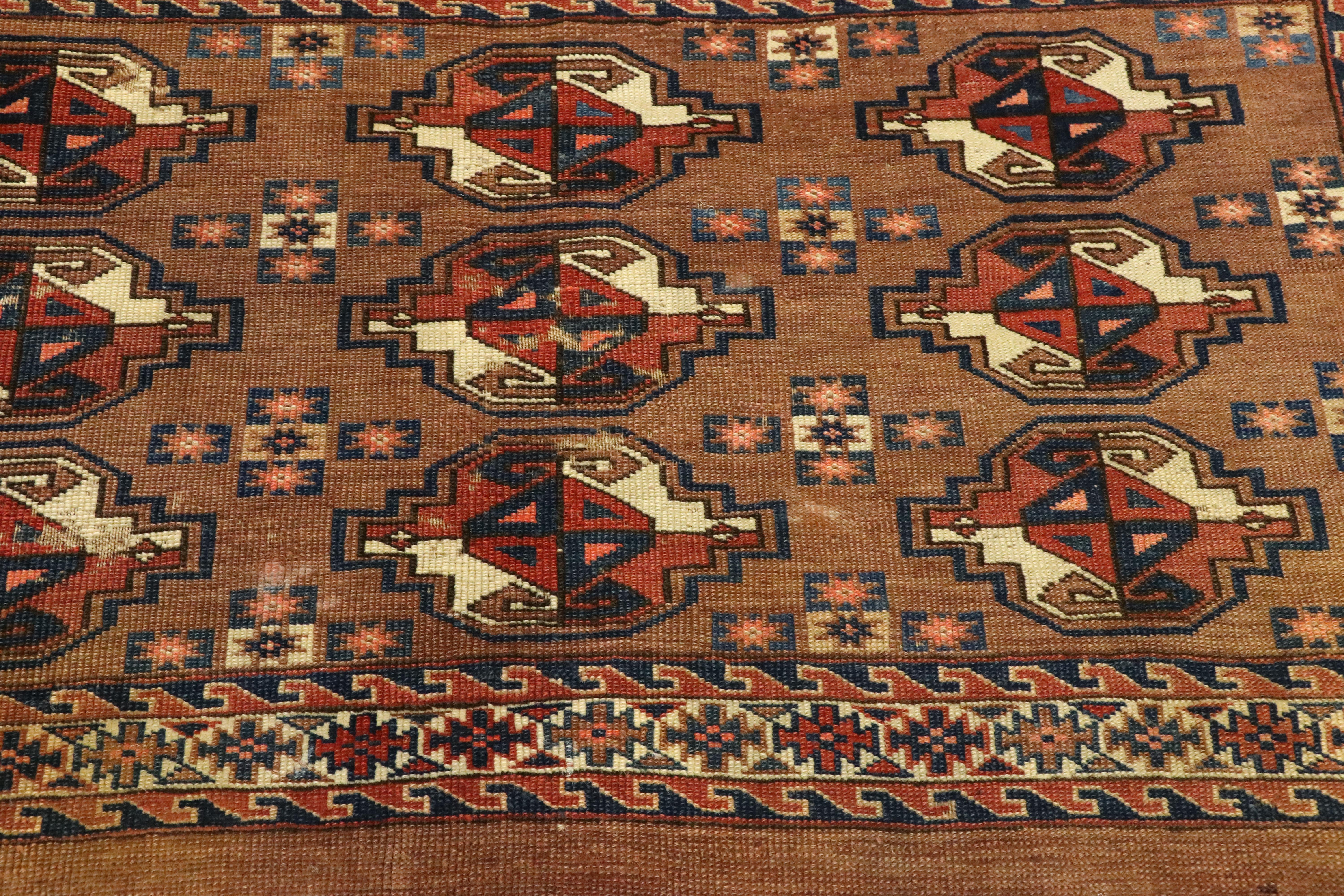 Tribal Antique Tekke Yomud Yomut Saryk Chuval Rug Bag Face, Turkmen Rug, Turkoman Rug For Sale