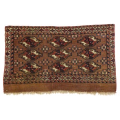 Antiker Tekke Yomud Yomut Saryk Chuval Teppich Bag Face, Turkmenischer Teppich, Turkoman Teppich