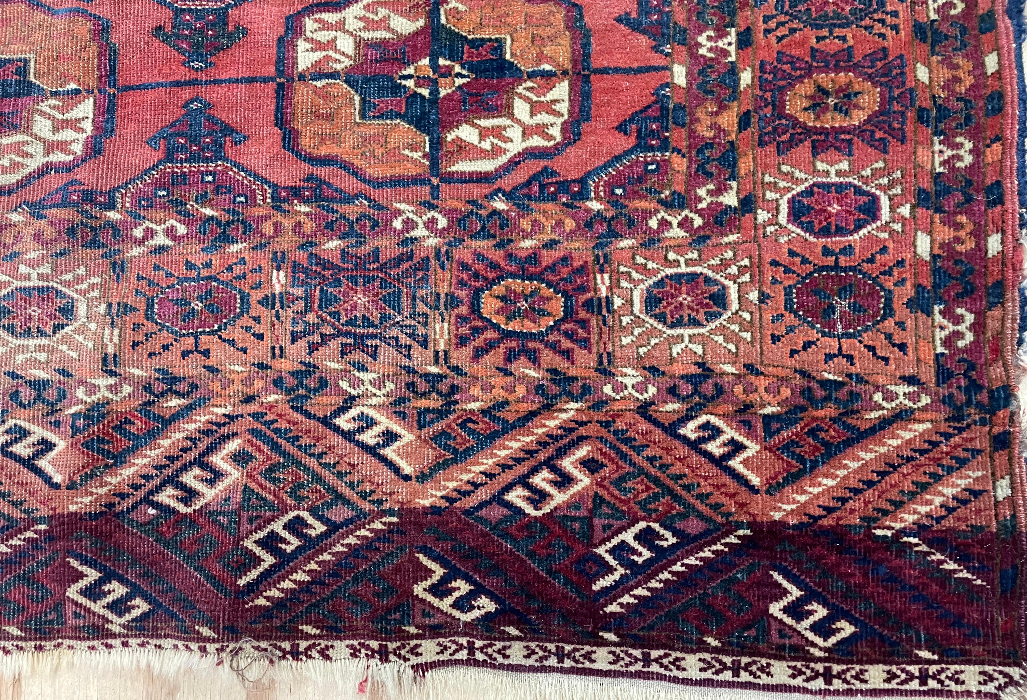 Antique Tekkeh Turkoman Engsi Hatchli 4 Seasons Rug, AS IS For Sale 1