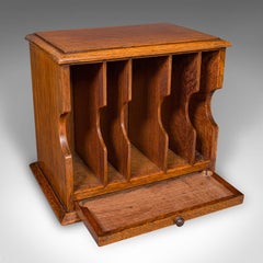 Antiguo estuche para telegramas, inglés, roble, organizador de cartas, caja de papelería victoriana