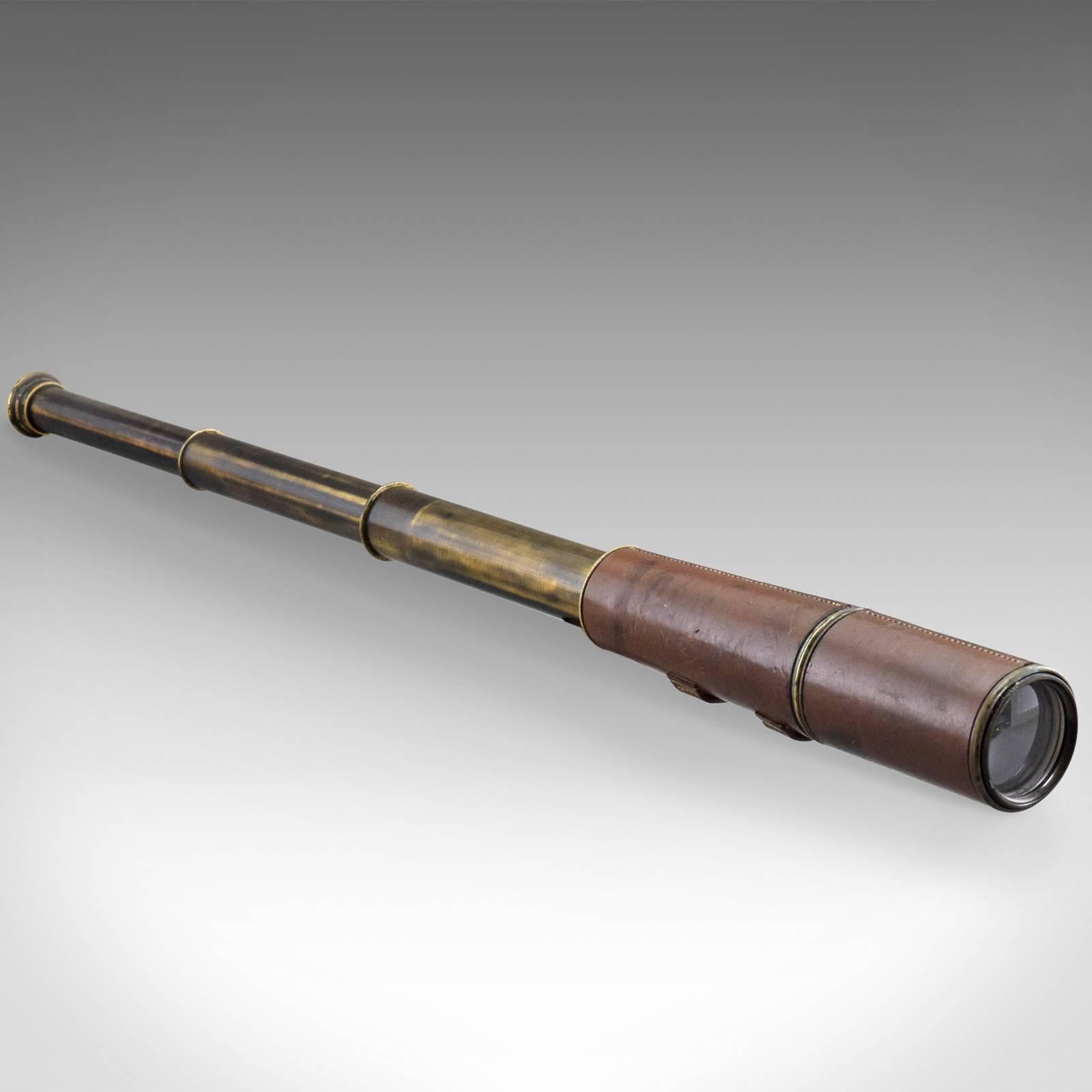 This is an antique telescope dating to the early 20th century.

In fine order physically and optically, this three draw Broadhurst Clarkson scope carries the military arrow stamp and is engraved ' TEL. SIG. MK.VI, (BC & Co. Ltd Logo), 7857, O.S.