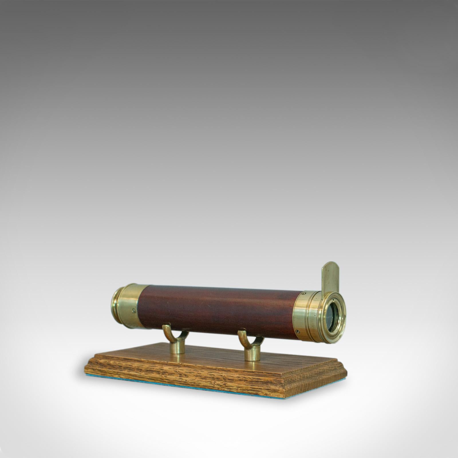 This is an antique telescope, a two draw refractor for terrestrial or astronomical use. An English, late Georgian piece dating to the early 19th century, circa 1810. 

Perfect for bird watching, landscape appreciation, wildlife stalking, or