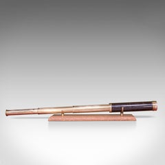 Telescopio antico, a 3 estrazioni, rifrattore tascabile, Dollond, London, Mid Century Antiques