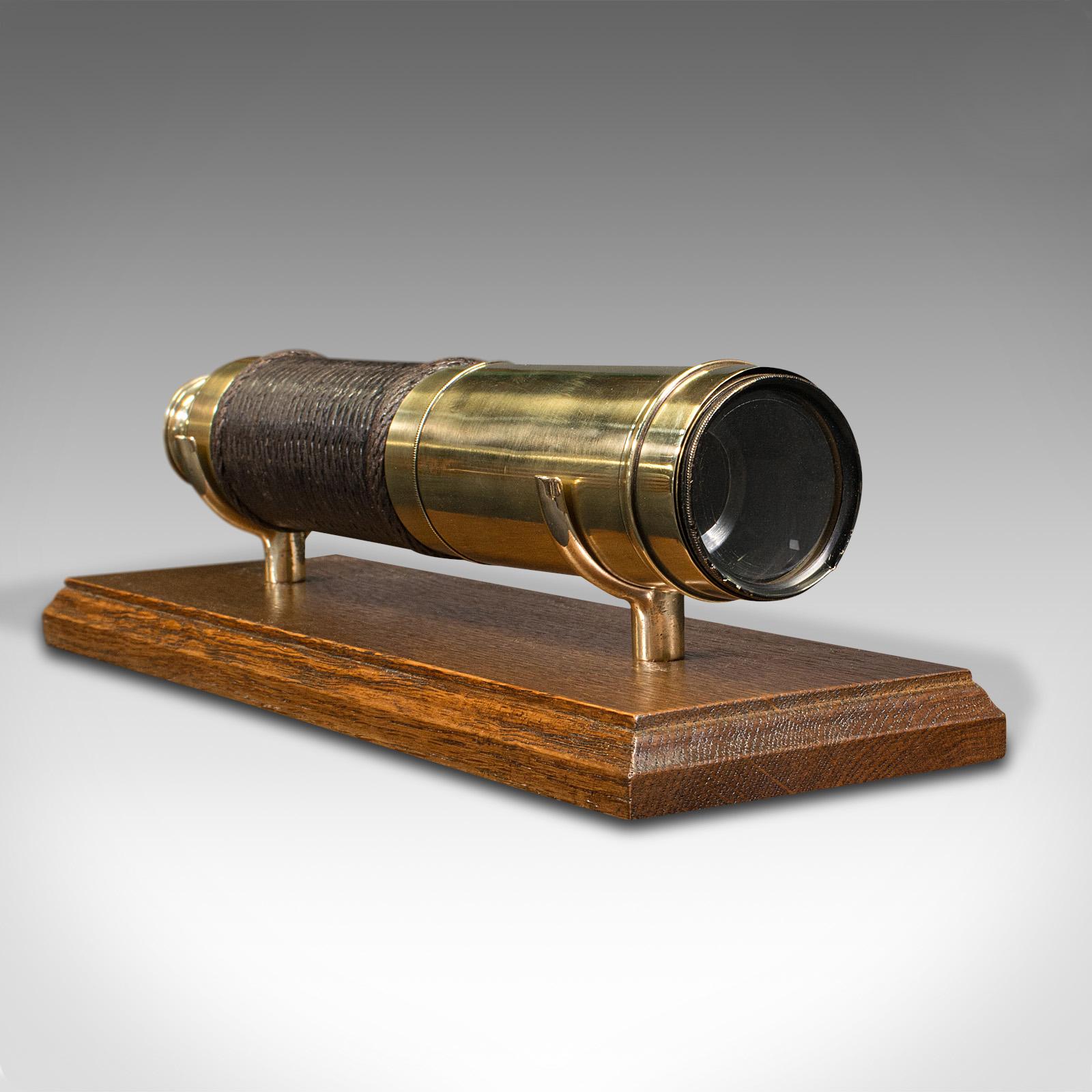 19th Century Antique Telescope, English, Brass, 3-Draw Terrestrial Refractor, Victorian, 1880