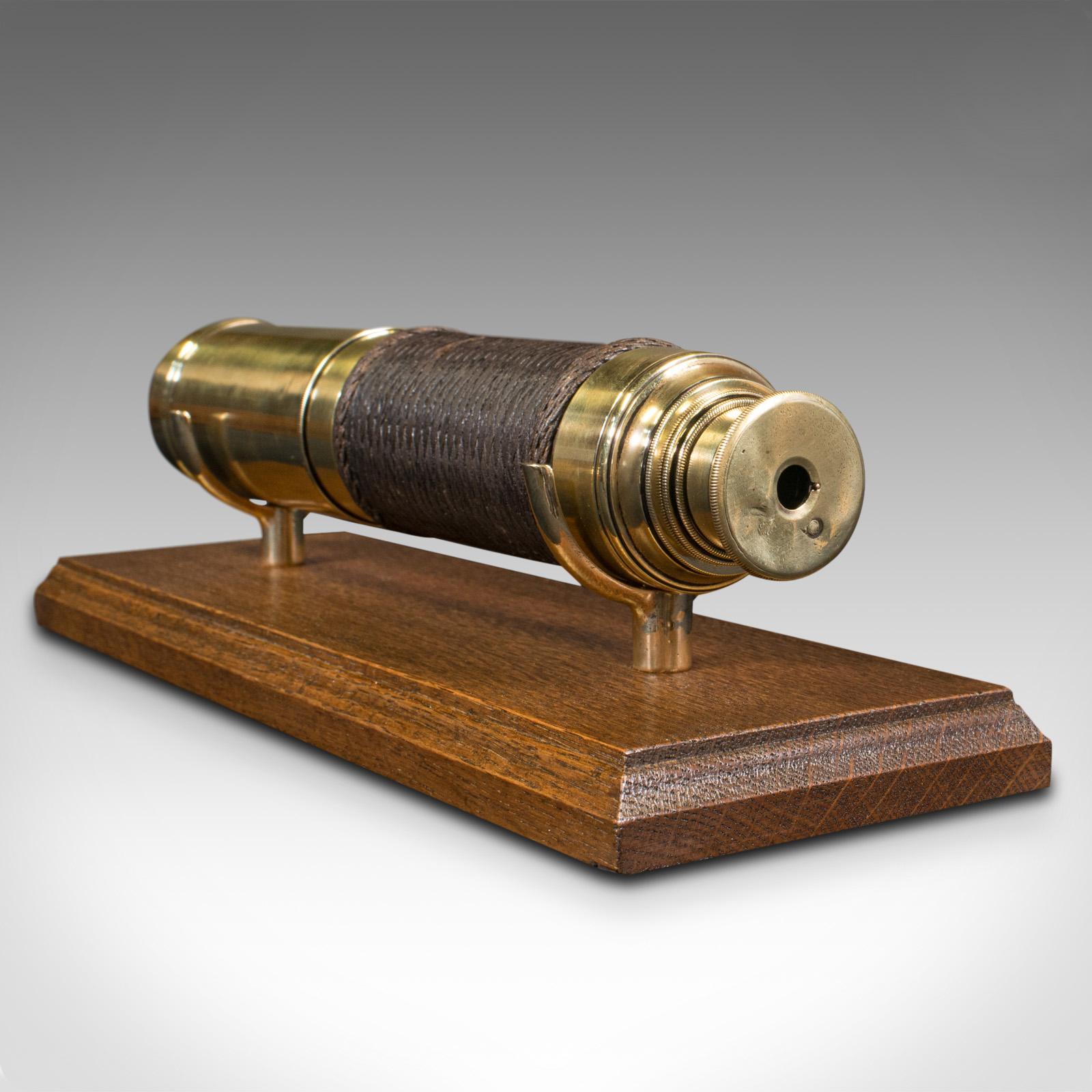 Antique Telescope, English, Brass, 3-Draw Terrestrial Refractor, Victorian, 1880 2