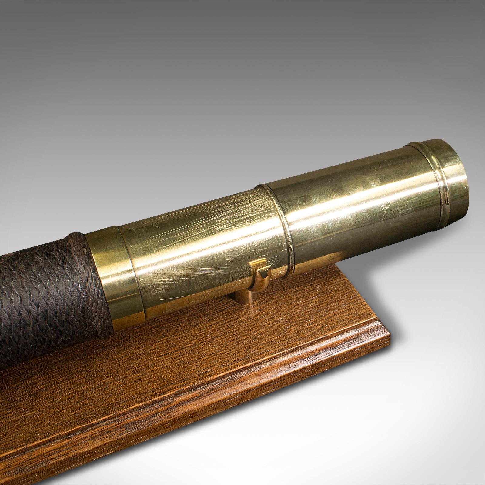 Antique Telescope, English, Brass, 3-Draw Terrestrial Refractor, Victorian, 1880 3