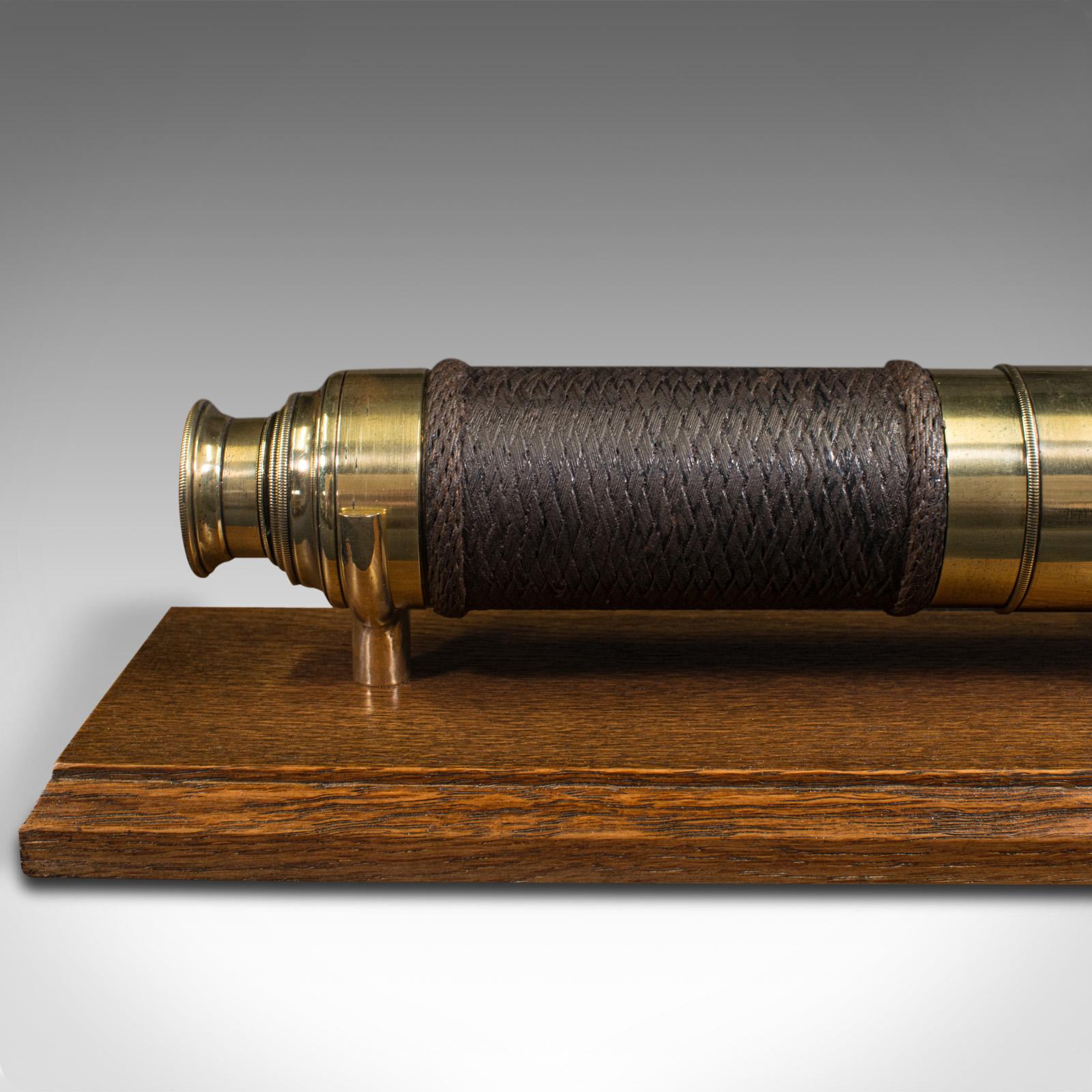 Antique Telescope, English, Brass, 3-Draw Terrestrial Refractor, Victorian, 1880 4
