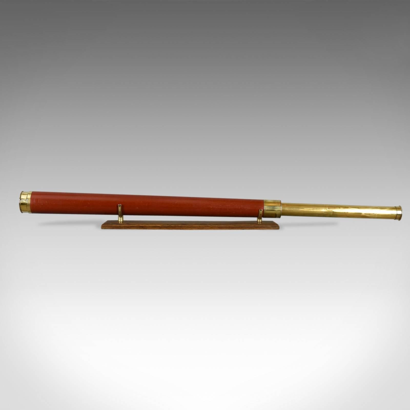 This is an antique telescope, a large single draw refractor for terrestrial or astronomical use. An English, late Georgian piece dating to circa 1820.

Perfect for bird watching, landscape appreciation, wildlife, or maritime observation. Equally