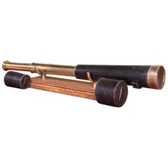 Télescope ancien, Regency, Baker of LONDON, réfracteur à deux tiroirs, circa 1920