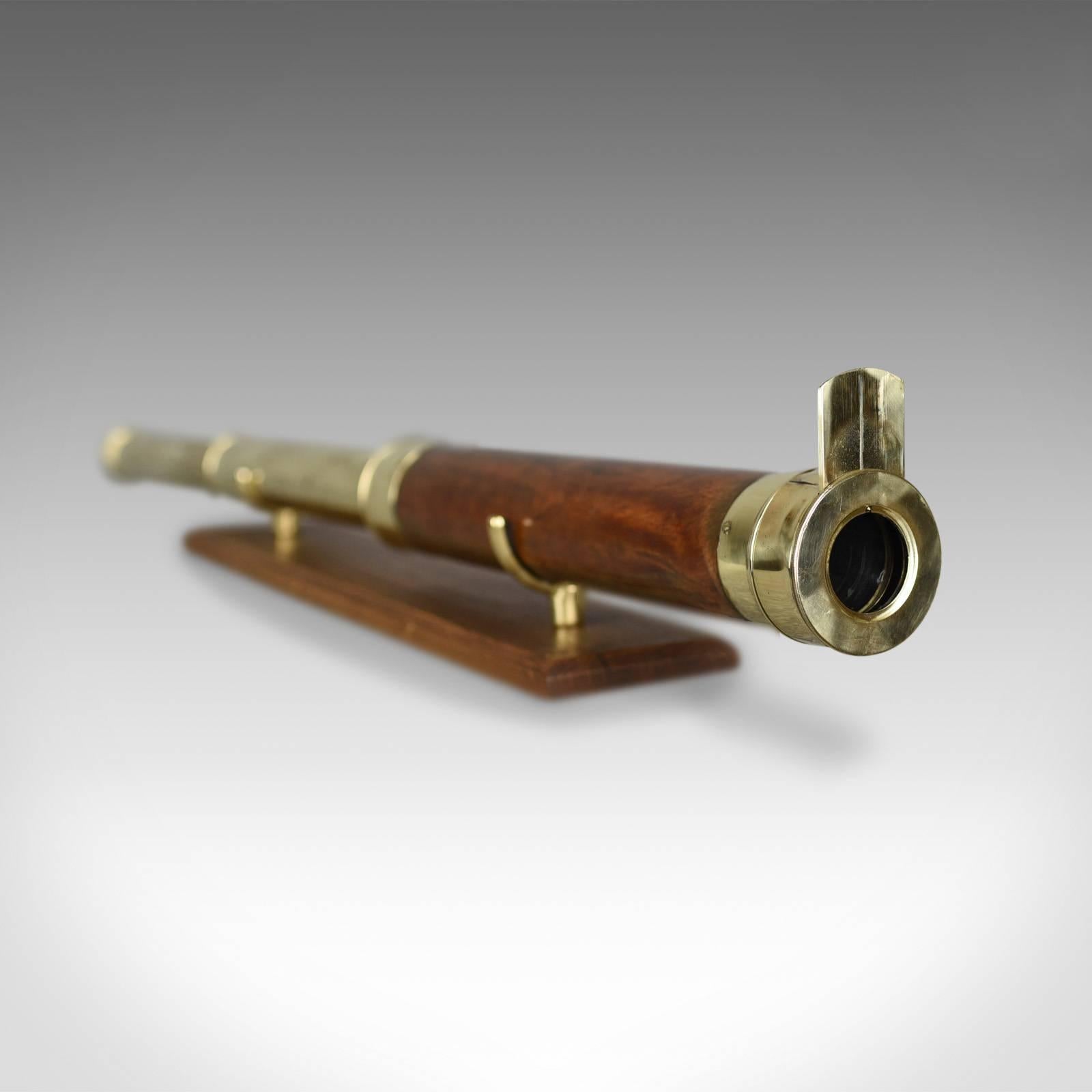 Antique Telescope, Two-Draw, Mahogany, Brass, English, Georgian, circa 1780 In Good Condition In Hele, Devon, GB