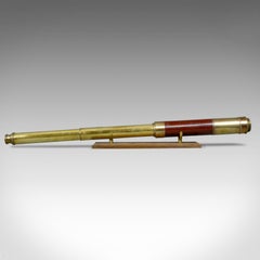 Antique, Telescope, Two Draw, Mahogany, Brass, J.P. Cutts, London