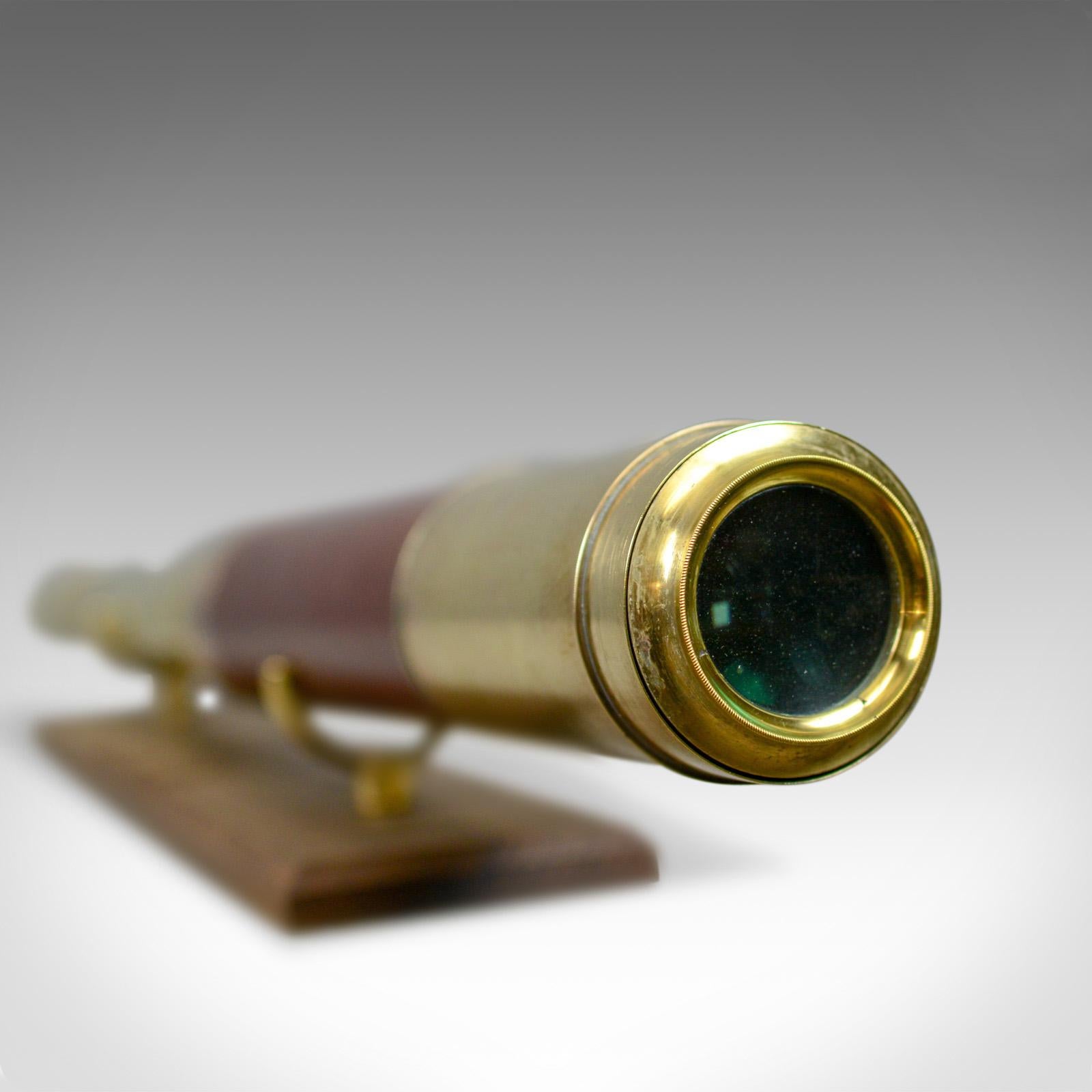 Early Victorian Antique, Telescope, Two Draw, Mahogany, Brass, J.P. Cutts, London