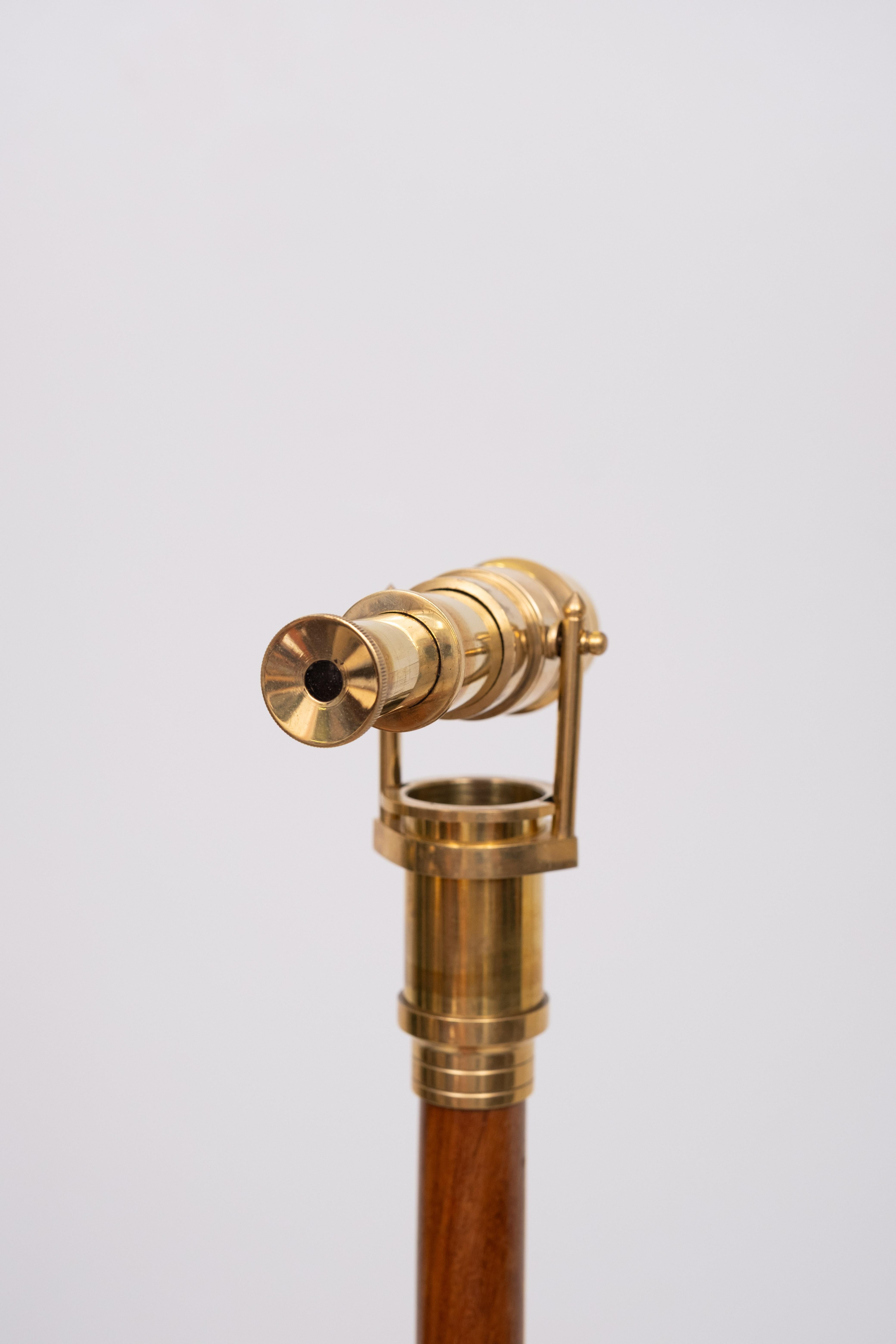 Late 20th Century Antique  Telescope Walking Stick Marine Telescope Cane For Sale