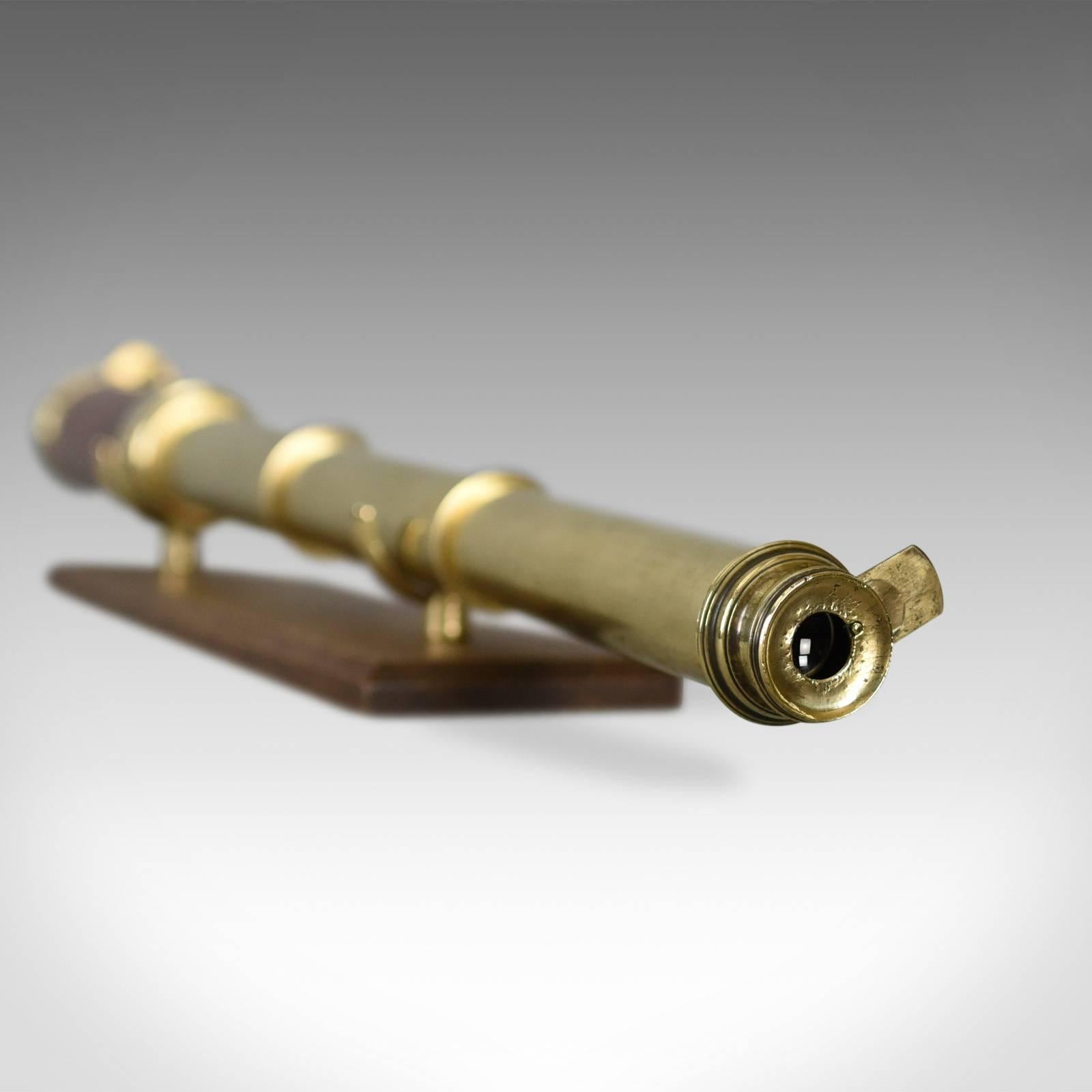 Brass Antique Telescope, Three-Draw Refractor, English, Late Georgian, circa 1800