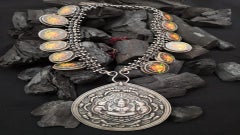 Antique temple & oxidised jewelry , also called as Ganesh Coin silver Jewelry