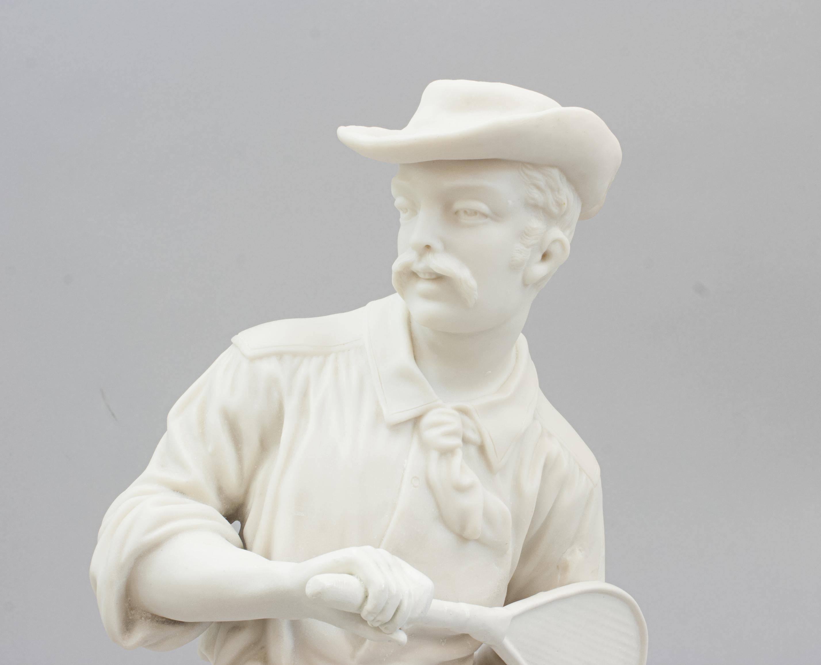 Antique Tennis Figure, James Ernest Renshaw, Parian Ware. For Sale 4