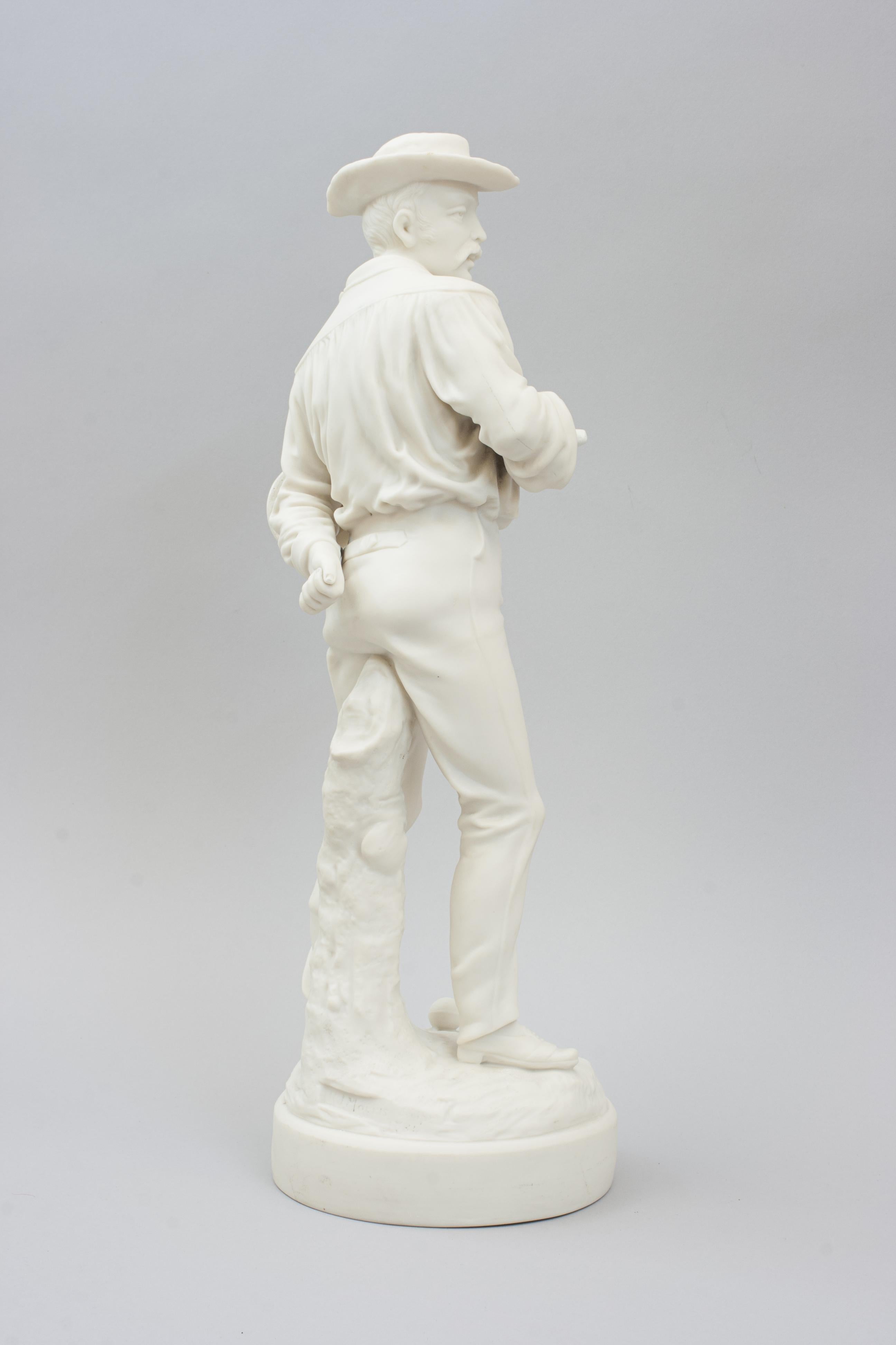 Antique Tennis Figure, James Ernest Renshaw, Parian Ware. In Good Condition For Sale In Oxfordshire, GB