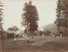 Antique Tennis Photograph, Colonial Tennis Scene
