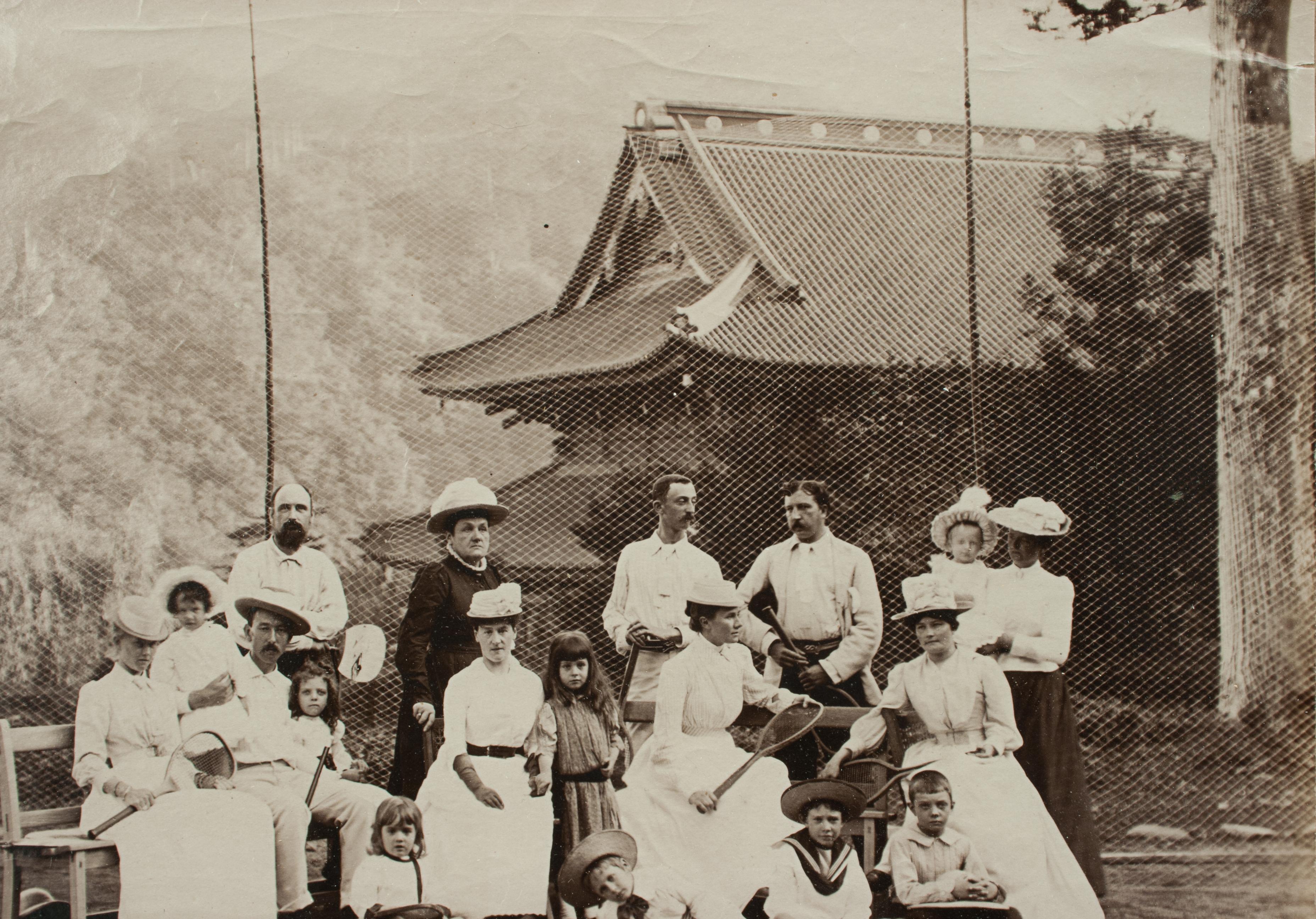 Antique Tennis Photographs, Colonial in Rosewood Frame 7